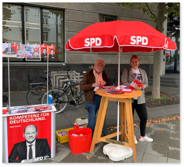 Wahlstand zur Bundestagswahl 2021